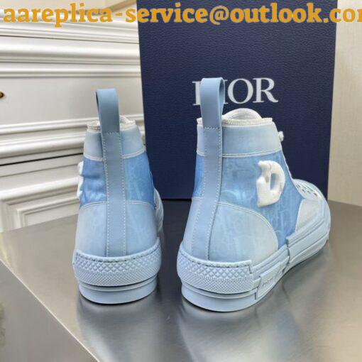 Replica Dior Men’s B23 High-top Sneakers In Ligth Blue Oblique Canvas 10