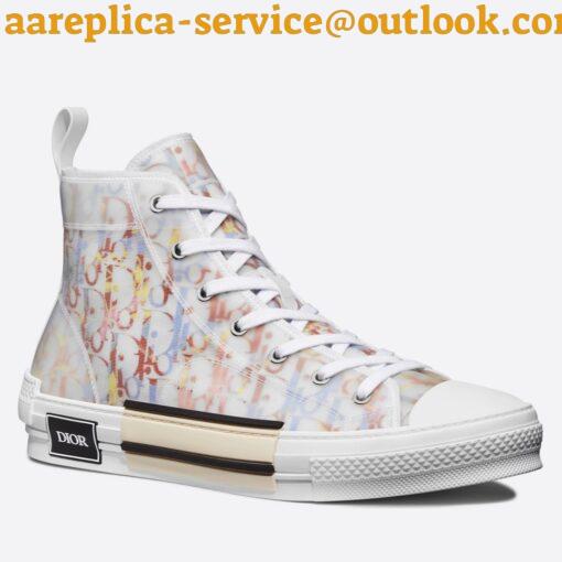 Replica Dior Men’s B23 High-top Sneakers In Multicolour Oblique Canvas