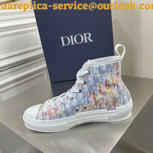 Replica Dior Men’s B23 High-top Sneakers In Multicolour Oblique Canvas 3