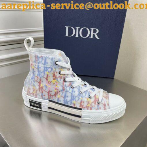 Replica Dior Men’s B23 High-top Sneakers In Multicolour Oblique Canvas 11