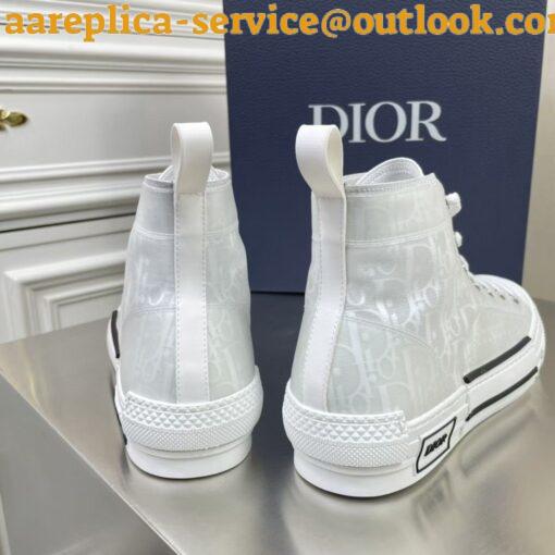 Replica Dior Men’s B23 High-top Sneakers In White and Blue Oblique Canvas 17