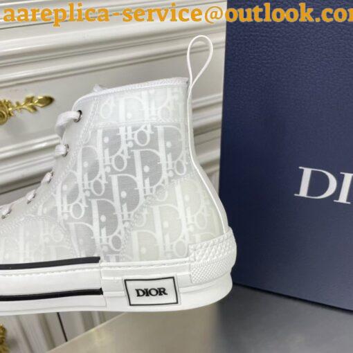 Replica Dior Men’s B23 High-top Sneakers In White and Blue Oblique Canvas 20