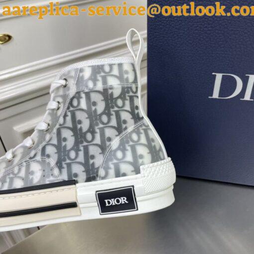 Replica Dior Men’s B23 High-top Sneakers In White and Black Oblique Canvas 20