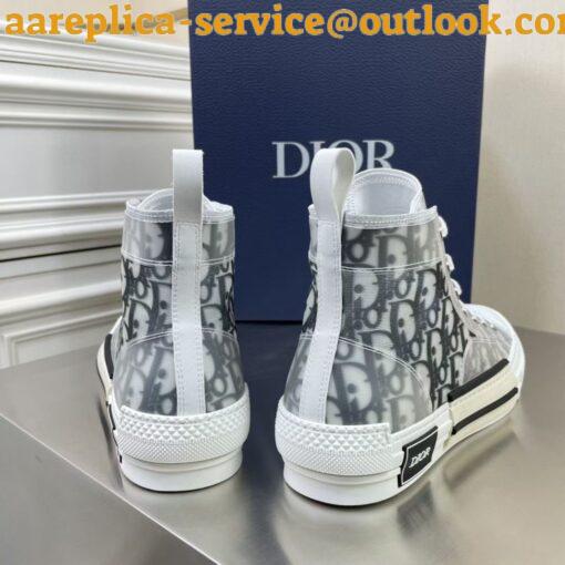 Replica Dior Men’s B23 High-top Sneakers In White and Black Oblique Canvas 21