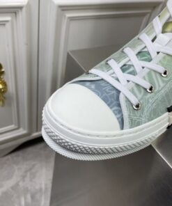 Replica Dior Men’s B23 High-top Sneakers with Green and Yellow Print