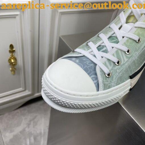 Replica Dior Men’s B23 High-top Sneakers with Green and Yellow Print