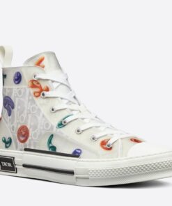 Replica Dior Men’s B23 High-top Sneakers with Kenny Scharf Motif 2