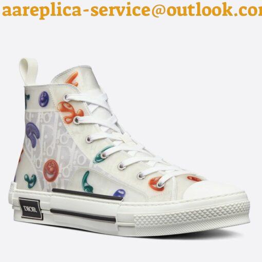 Replica Dior Men’s B23 High-top Sneakers with Kenny Scharf Motif 2