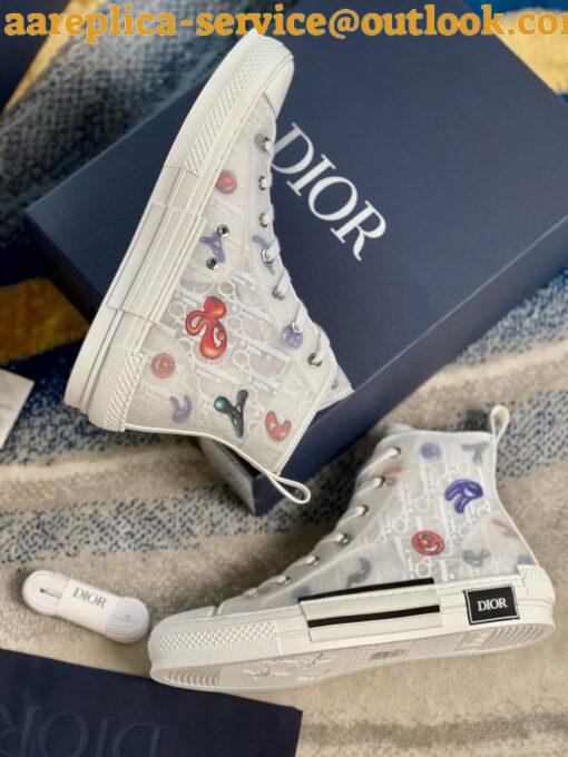 Replica Dior Men’s B23 High-top Sneakers with Kenny Scharf Motif 3