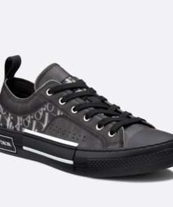 Replica Dior Men’s B23 Low-top Sneakers In Black Oblique Canvas