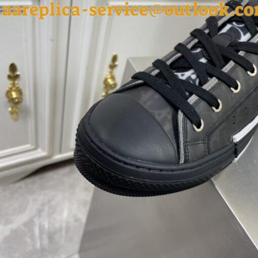 Replica Dior Men’s B23 Low-top Sneakers In Black Oblique Canvas 3