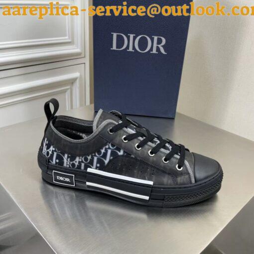 Replica Dior Men’s B23 Low-top Sneakers In Black Oblique Canvas 5