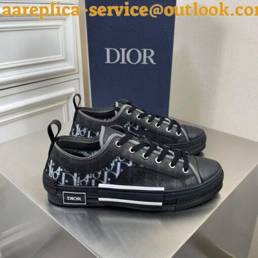 Replica Dior Men’s B23 Low-top Sneakers In Black Oblique Canvas 8