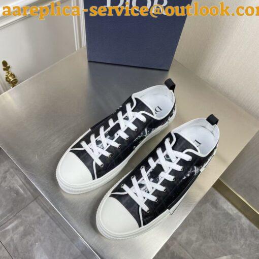 Replica Dior Men’s B23 Low-top Sneakers In Black and White Oblique Canvas 3