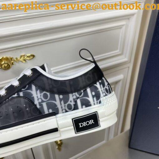 Replica Dior Men’s B23 Low-top Sneakers In Black and White Oblique Canvas 5