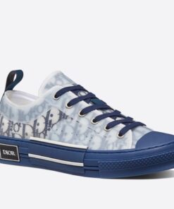 Replica Dior Men’s B23 Low-top Sneakers In Blue Oblique Canvas