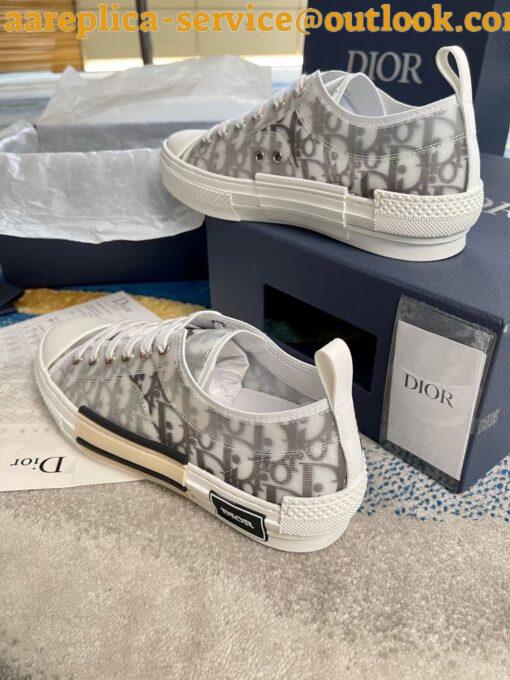 Replica Dior Men’s B23 Low-top Sneakers In White and Black Oblique Canvas 5