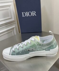 Replica Dior Men’s B23 Low-top Sneakers with Green and Yellow Print 2