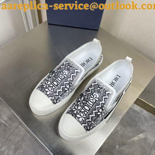 Replica Dior Men’s B23 Slip-On Sneakers In Canvas with Shawn Embroidery 12