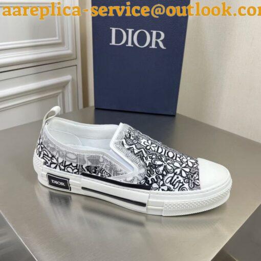 Replica Dior Men’s B23 Slip-On Sneakers In Canvas with Shawn Embroidery 13