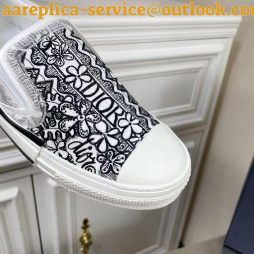 Replica Dior Men’s B23 Slip-On Sneakers In Canvas with Shawn Embroidery 14