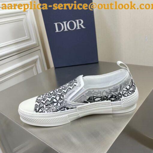 Replica Dior Men’s B23 Slip-On Sneakers In Canvas with Shawn Embroidery 16