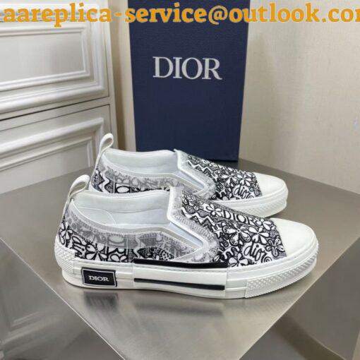 Replica Dior Men’s B23 Slip-On Sneakers In Canvas with Shawn Embroidery 21