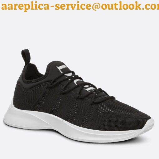 Replica Dior Men’s B25 Sneakers in Black Neoprene and Mesh