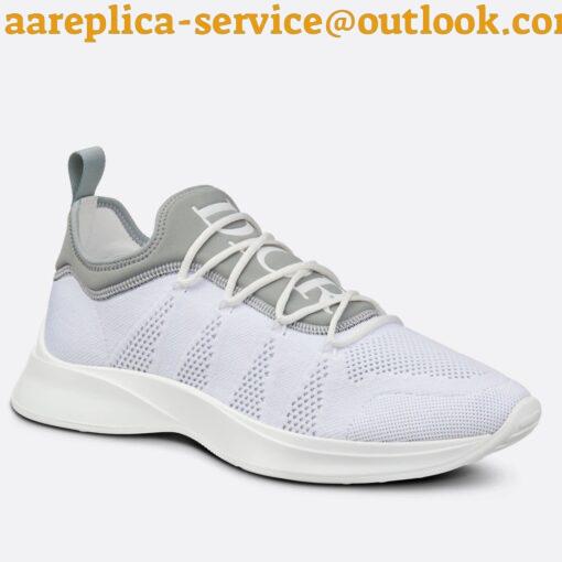 Replica Dior Men’s B25 Sneakers in White Neoprene and Mesh 2