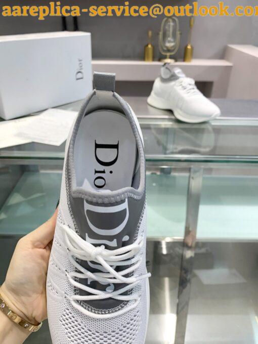 Replica Dior Men’s B25 Sneakers in White Neoprene and Mesh 4