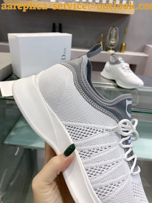 Replica Dior Men’s B25 Sneakers in White Neoprene and Mesh 8