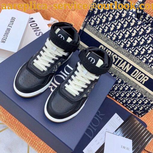 Replica Dior Men’s B27 High-top Sneakers In Black Calfskin 3