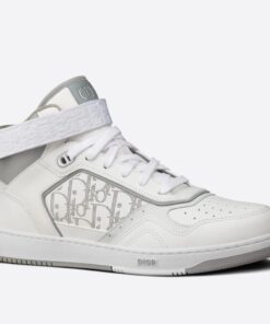 Replica Dior Men’s B27 High-top Sneakers In White Calfskin