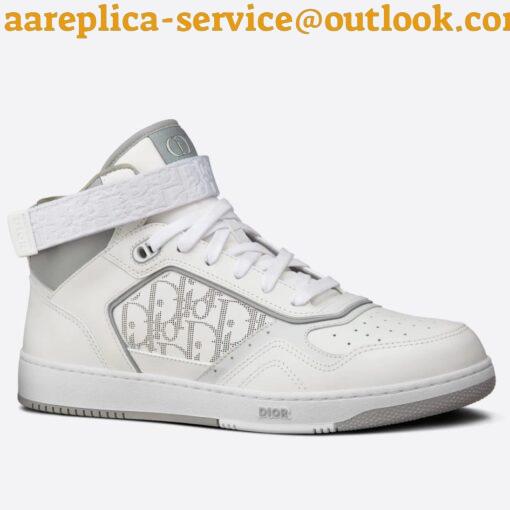 Replica Dior Men’s B27 High-top Sneakers In White Calfskin