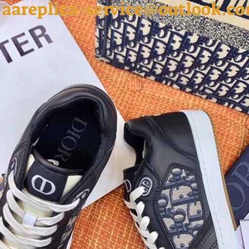 Replica Dior Men’s B27 World Tour Sneakers In Black Leather 4