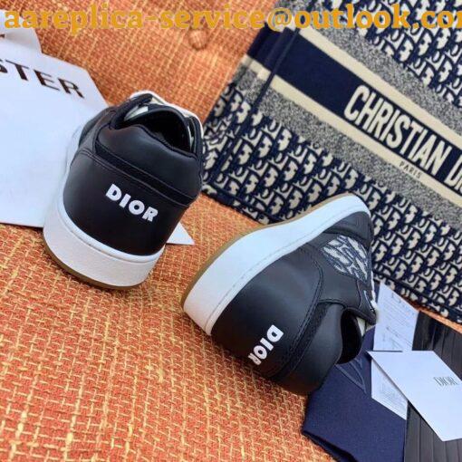 Replica Dior Men’s B27 World Tour Sneakers In Black Leather 7