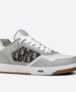 Replica Dior Men’s B27 Low-top Sneakers In Grey Calfskin