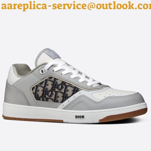 Replica Dior Men’s B27 Low-top Sneakers In Grey Calfskin