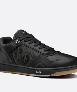 Replica Dior Men’s B27 World Tour Sneakers In Black Leather