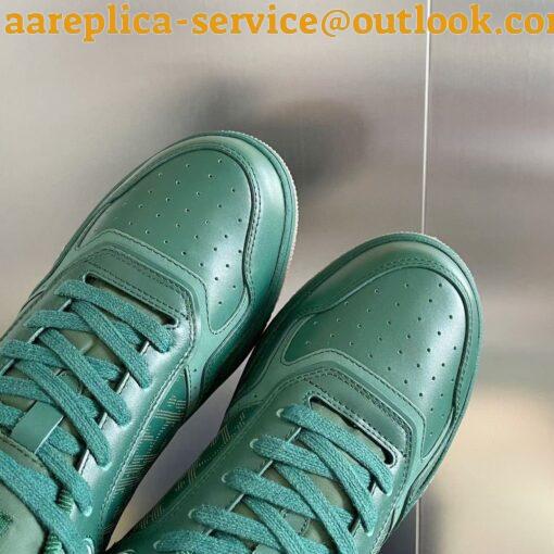 Replica Dior Men’s B27 World Tour Sneakers In Green Leather 6