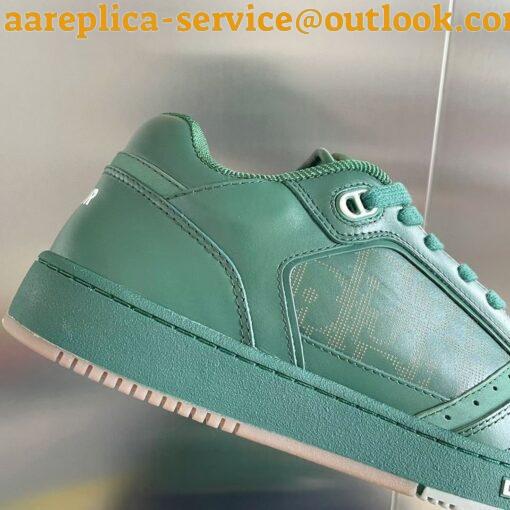 Replica Dior Men’s B27 World Tour Sneakers In Green Leather 7