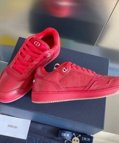 Replica Dior Men’s B27 World Tour Sneakers In Red Leather