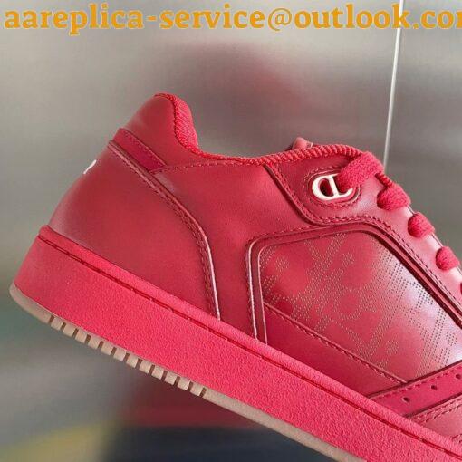 Replica Dior Men’s B27 World Tour Sneakers In Red Leather 9