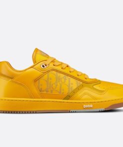 Replica Dior Men’s B27 World Tour Sneakers In Yellow Leather