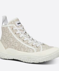 Replica Dior Men’s B28 High-top Sneakers In White Oblique Jacquard