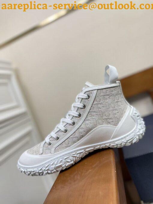 Replica Dior Men’s B28 High-top Sneakers In White Oblique Jacquard 3