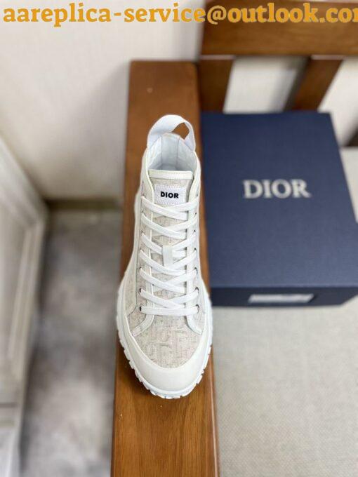 Replica Dior Men’s B28 High-top Sneakers In White Oblique Jacquard 5