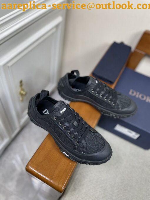 Replica Dior Men’s B28 Low-top Sneakers In Black Oblique Jacquard 3