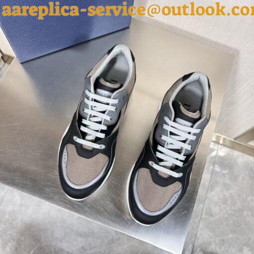 Replica Dior Men’s B29 Sneakers In Gray Mesh and Black Suede 4