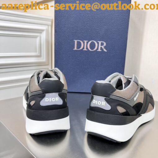 Replica Dior Men’s B29 Sneakers In Gray Mesh and Black Suede 5